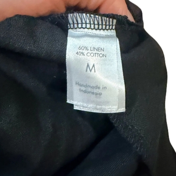 Aura the Label Buddha Wear Cora Wide Leg Black Linen Jumpsuit size Medium - Picture 3 of 11